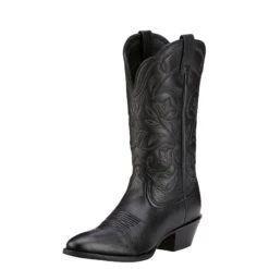 Ariat Women's Black Heritage R Toe Boot - 10001037