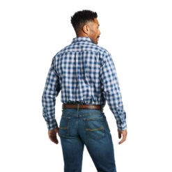 Men's Ariat Pro Taj Classic Long Sleeve Shirt In SkyFall - 10039667 -Ariat Store 10039667 back