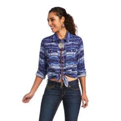 Ladies Ariat REAL Oceanic Shirt - 10040707 -Ariat Store 10040707 front