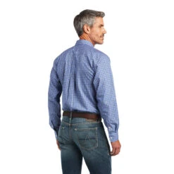Men's Ariat Wrinkle Free Ezrah Fitted Long Sleeve Shirt - 10040723 -Ariat Store 10040723 back