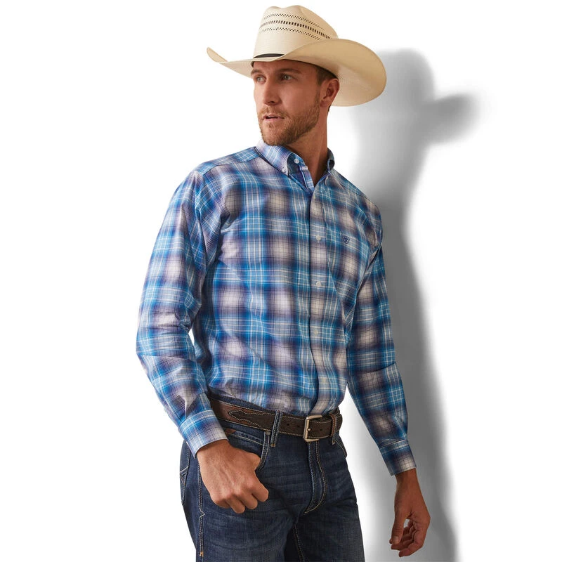 Men's Ariat Pro Series Lukas Classic Fit Shirt In Light Blue - 10043725 1 Men's Ariat Pro Series Lukas Classic Fit Shirt In Light Blue - 10043725