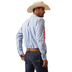 Men's Ariat Pro Series Team Hylton Fitted Long Sleeve Shirt - 10043875 -Ariat Store 10043875 back