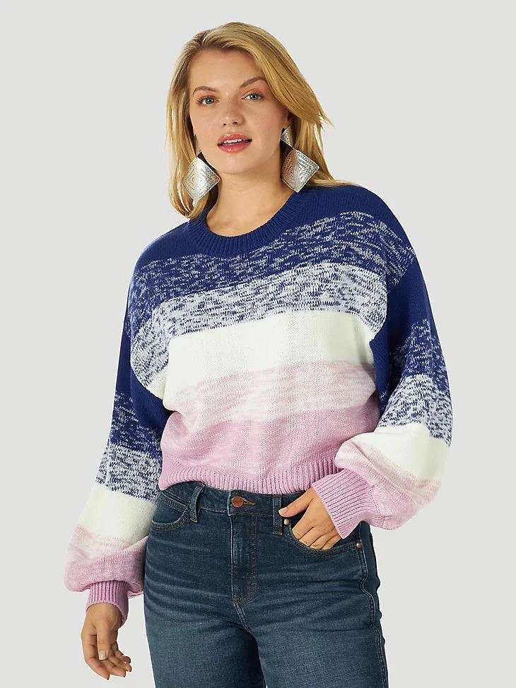 Ladies Wrangler Balloon Sleeve Heather Ombre Sweater - 112317787 1 Ladies Wrangler Balloon Sleeve Heather Ombre Sweater - 112317787