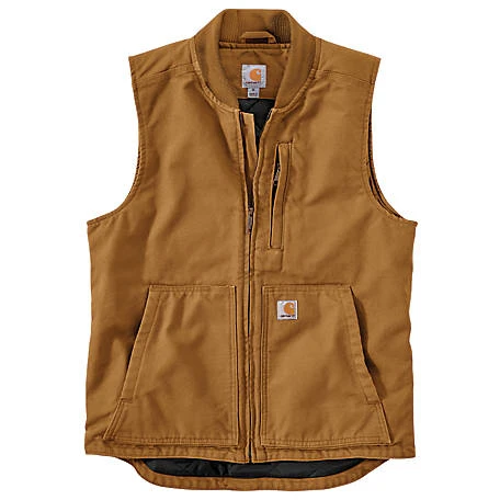 Men's Carhartt Loose Fit Washed Duck Insulated Rib Collar Vest - 104395 1 Men's Carhartt Loose Fit Washed Duck Insulated Rib Collar Vest - 104395