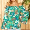 Ladies Emily Wonder Off The Shoulder Floral Top - 18396