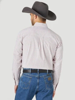 Men's Wrangler George Straight White Plaid Long Sleeve Shirt - MGSM974 -Ariat Store George Straight Ls White Plaid Mgsm974 S 2 76697.1641614763