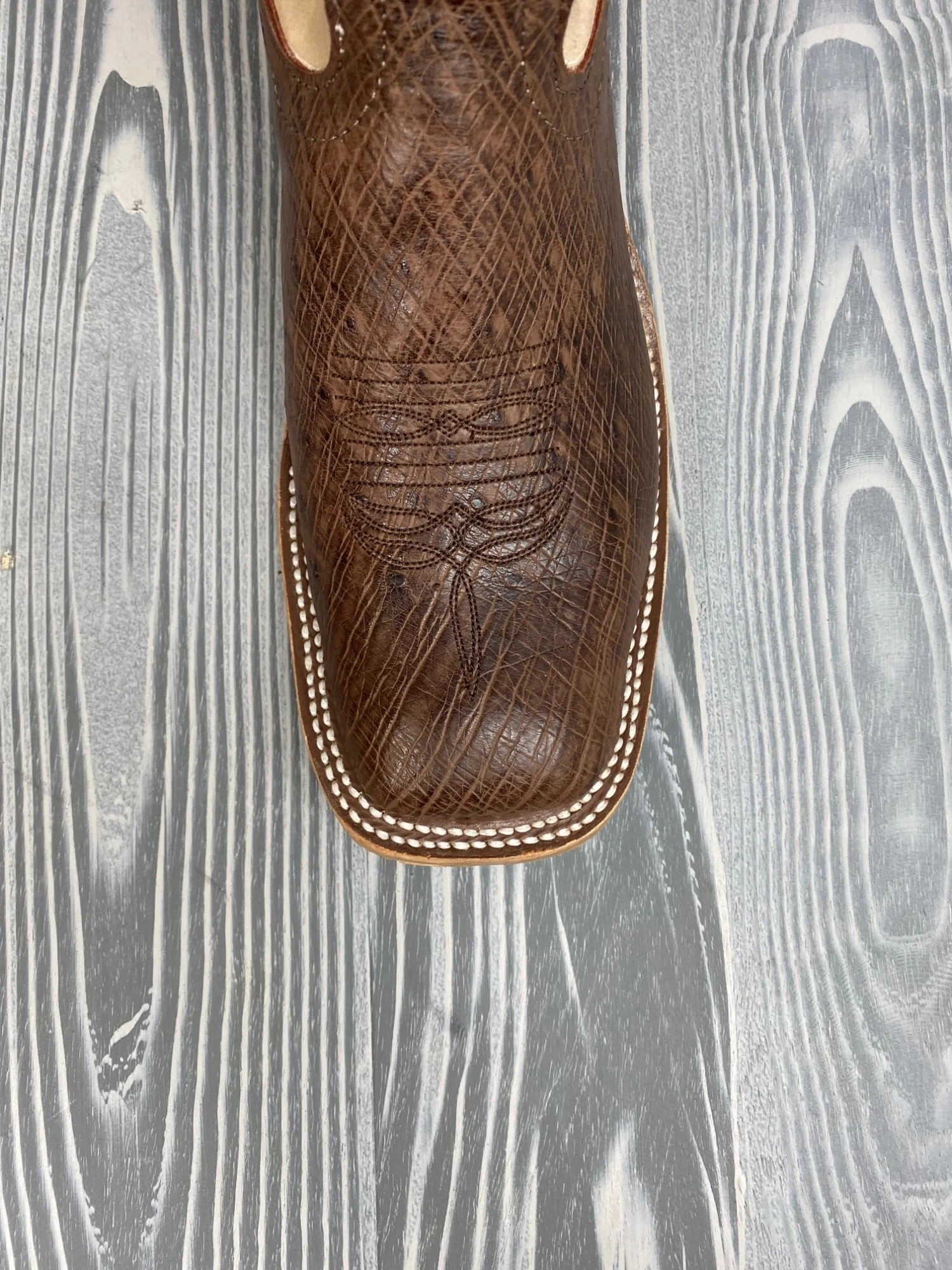 Men's Anderson Bean Kango Tobac Bruciato Smooth Ostrich With 13" Ivory Mad Dog Tops 4 Men's Anderson Bean Kango Tobac Bruciato Smooth Ostrich With 13" Ivory Mad Dog Tops - Image 4