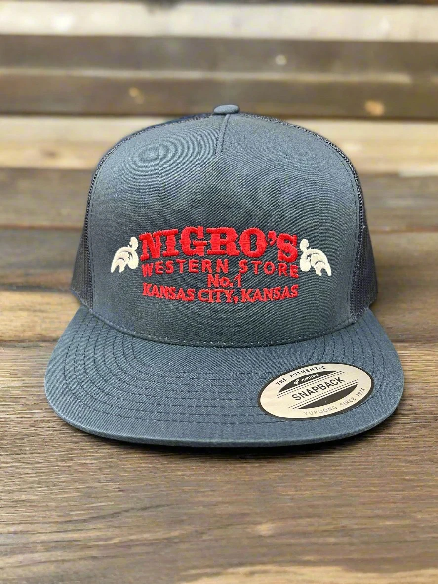 Nigro's Navy Five Panel Yupoong Mesh Snapback - NBC # 4 1 Nigro's Navy Five Panel Yupoong Mesh Snapback - NBC # 4