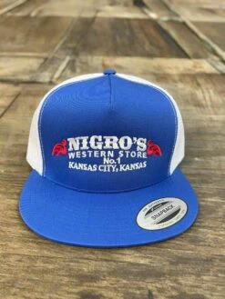 Nigro's 5 Panel Royal Blue White Mesh Back Snapback Hat - NBC # 1