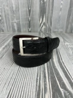 Chacon Black Full Quill Ostrich 1 1/2" Belt