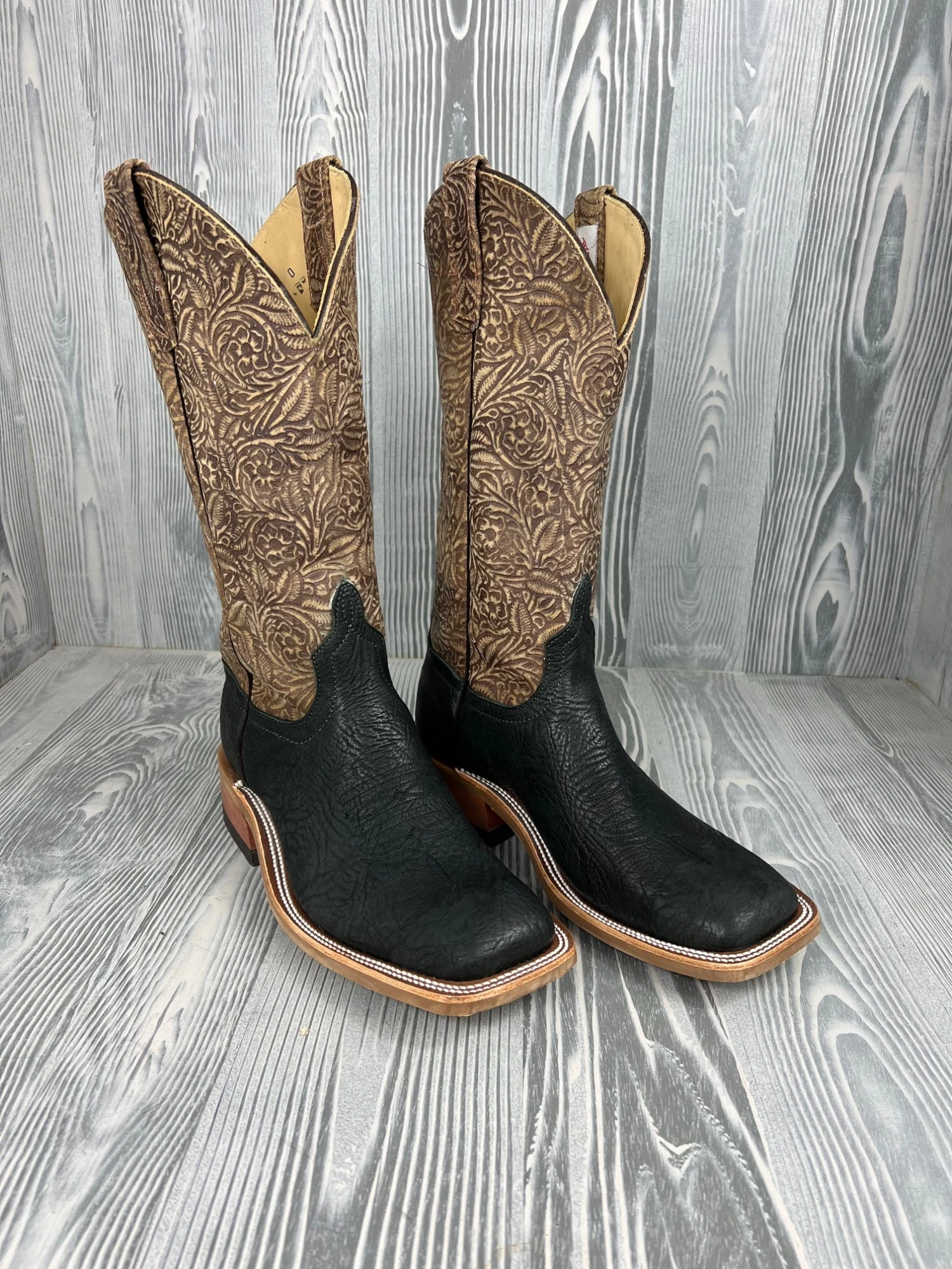 Men's Anderson Bean Black Oiled Shoulder With 13" Sand Floral Suede Tops 1 Men's Anderson Bean Black Oiled Shoulder With 13" Sand Floral Suede Tops