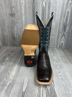 Men's Horse Power Chocolate Caiman Belly With 13" Navy Explosion Tops - HP-8065 -Ariat Store IMG 4350