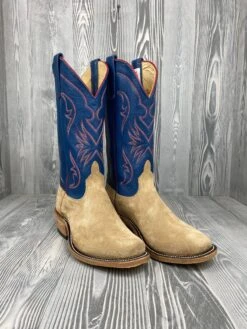 Men's Anderson Bean Tan Crazy Horse Reversed With 13" Striking Blue Deercow Tops