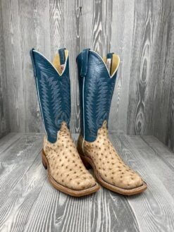 Men's Anderson Bean Tan Vintage Bruciato Full Quill Ostrich With 13" Mallard Kidksin Tops