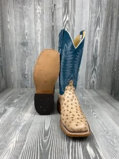 Men's Anderson Bean Tan Vintage Bruciato Full Quill Ostrich With 13" Mallard Kidksin Tops -Ariat Store TV3