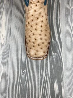 Men's Anderson Bean Tan Vintage Bruciato Full Quill Ostrich With 13" Mallard Kidksin Tops -Ariat Store TV4