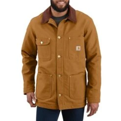 Men's Carhartt Loose Fit Firm Duck Blanket-Lined Chore Coat - 103825