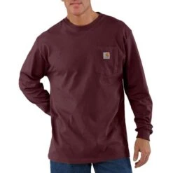 Men's Carhartt Loose Fit Heavy Weight Long Sleeve Pocket T-Shirt - K126 9 Men's Carhartt Loose Fit Heavy Weight Long Sleeve Pocket T-Shirt - K126 -Ariat Store image K126PRT 550 550