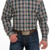 Men's Cinch Plaid Button Down Western Shirt - MTW1105494