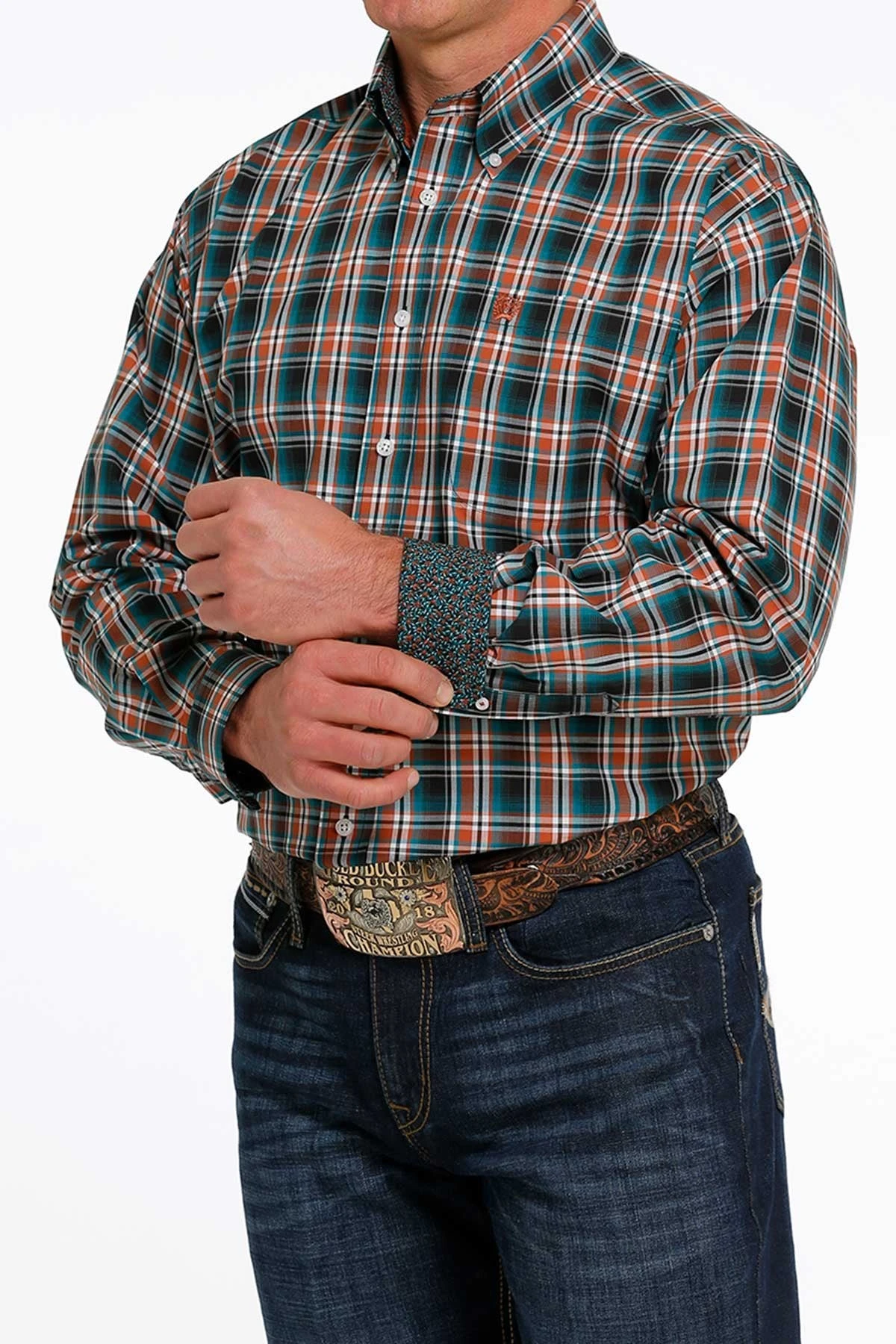 Men's Cinch Plaid Button Down Western Shirt - MTW1105494 3 Men's Cinch Plaid Button Down Western Shirt - MTW1105494 - Image 3