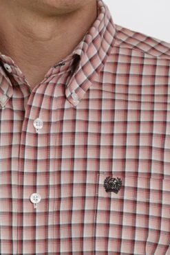 Men's Cinch Plaid Short Sleeve Western Shirt - MTW1111392 -Ariat Store mtw1111392 4 317 detail