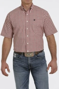Men's Cinch Plaid Short Sleeve Western Shirt - MTW1111392
